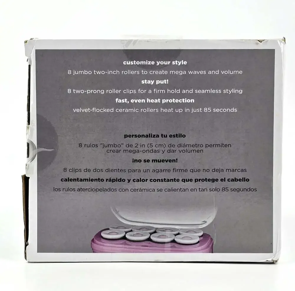 Conair Hot Rollers 8 Ceramic Flocked 2-Inch Heated Hair Rollers&Clips Some